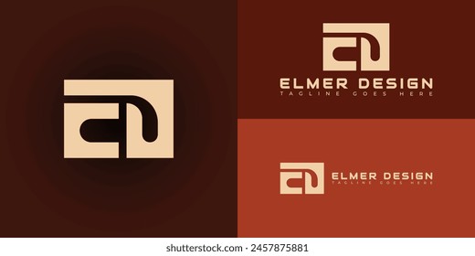 Abstract initial rectangle letter ED or DE logo in gold color isolated on multiple background colors. The logo is suitable for architectural firm company icon logo design inspiration templates.