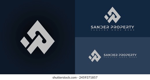 Abstract initial rectangle letter SP or PS logo in silver color isolated on multiple background colors. The logo is suitable for advisory capital property company icon logo design inspiration template