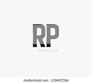 abstract initial RP letter geometric zebra stripes lines logotype