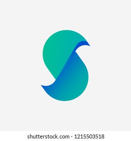 Abstract initial S letter logo template