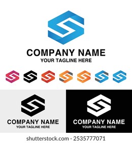 Resumo inicial do logotipo da tecnologia S letter