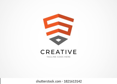 Abstract initial S and O logo, usable for business and branding logo, Flat Logo Design Template, vector illustration