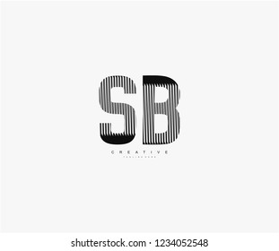 abstract initial SB letter geometric zebra stripes lines logotype