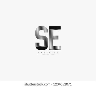 abstract initial SE letter geometric zebra stripes lines logotype