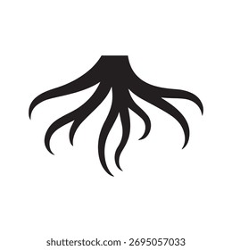 Abstract initial shaped roots symbolizing nature connection branding