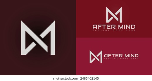 Abstract initial square letter AM or MA logo in white color isolated on multiple background colors. The logo is suitable for clothing brand company logo vector design illustration inspiration template