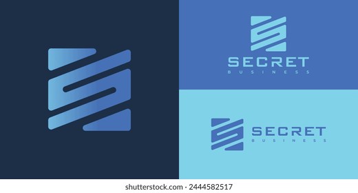 abstract initial square letter S or SS in gradient blue color isolated on multiple blue background colors. The logo is suitable for business and coaching company logo icon design inspiration template