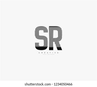 abstract initial SR letter geometric zebra stripes lines logotype