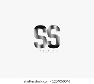 abstract initial SS letter geometric zebra stripes lines logotype