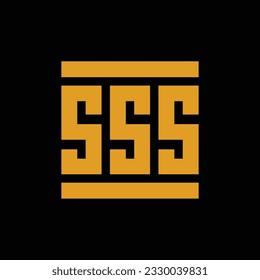 Abstract initial SSS logo, flat logo design template vector