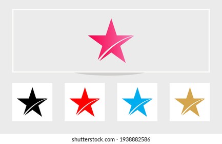 Abstract Initial star logo icon design template elements. Star icon various colors