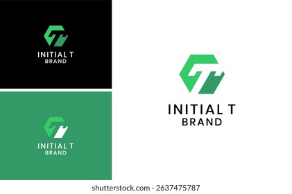 Abstract Initial T Logo Concept with Clean Flat Design for Industrial Company Branding Elegant Modern Font Symbol Minimal Icon Idea in Graphic Illustration for Business or Sport Use
