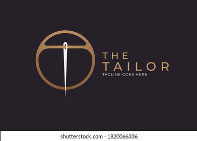 Abstract initial T for Tailor logo, Flat Logo Design Template, vector illustration