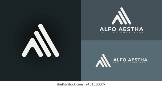 Abstract initial triangle letter A or AA logo in white color isolated on multiple black background colors. The logo is suitable for business and consulting company logo icons to design inspiration