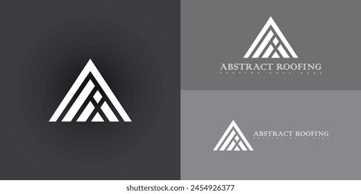 Abstract initial triangle letter AR or RA logo in white color isolated on multiple background colors. The logo is suitable for property and roofing company icon logo design inspiration templates.