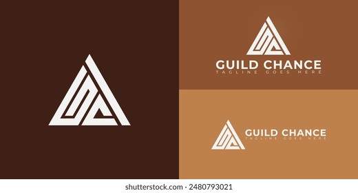 Abstract initial triangle letter GC or CG logo in white color isolated on multiple background colors. The logo is suitable for sand mining company logo vector design illustration inspiration templates