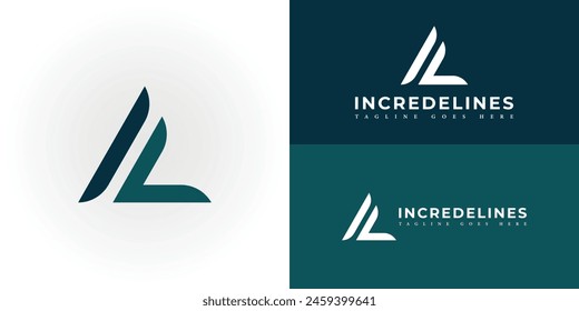 Abstract initial triangle letter IL or LI logo in deep blue-green color isolated on multiple background colors. The logo is suitable for sports gym company icon logo design inspiration templates.