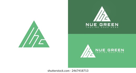 Abstract initial triangle letter NG or GN logo in green color isolated on multiple background colors. The logo is suitable for home health care business logo design inspiration templates.