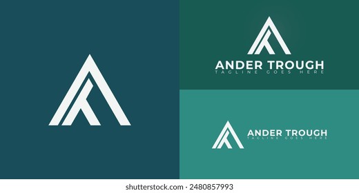 Abstract initial triangle letters AT or TA logo in white color isolated on multiple background colors. The logo is suitable for business and entertainment logo vector design illustration inspiration