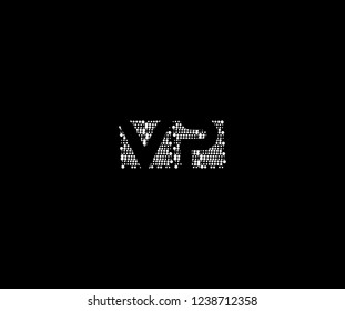 Abstract Initial VP Letter Silhouette Square Dots Logotype