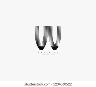 abstract initial VV letter geometric zebra stripes lines logotype