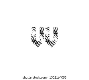 Abstract Initial VV Letter with Wavy Dots Pattern Vector Logo