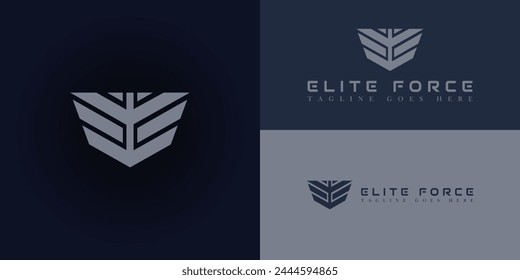 abstract initial wings letter EF or FE in silver color isolated on multiple background colors. The logo is suitable for trucking or transportation business company logo design inspiration template