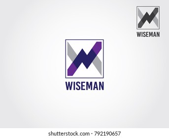 Símbolo de signo del logotipo WM inicial abstracto