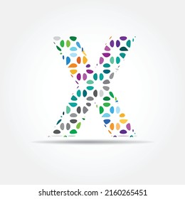 Abstract initial X alphabet logo element. Colorful X logo design template