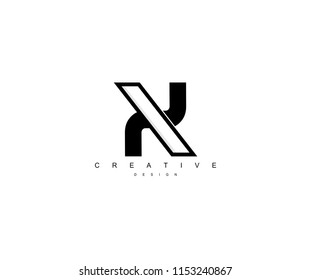 Abstract Initial X Letter Modern Minimal Monogram Line Logotype