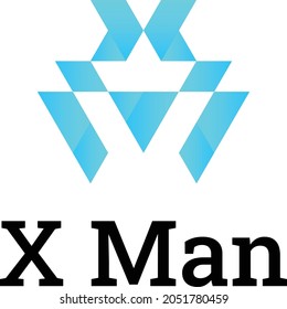 Abstrakte Initial-Design-Vorlage für x und m-Buchstaben.