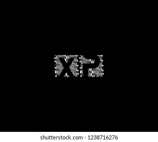 Abstract Initial XP Letter Silhouette Square Dots Logotype