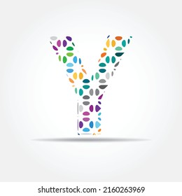 Resumen del elemento inicial del logotipo del alfabeto Y. Plantilla de diseño de logotipo Y colorido