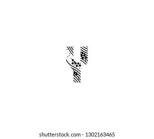Abstract Initial Y Letter with Wavy Dots Pattern Vector Logo