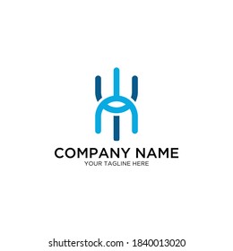 Abstract initial Y or YY modern monogram elegant logo design from lines.