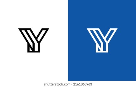 Abstract initial Y or YY modern monogram logo