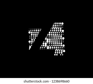 Abstract Initial Z Letter Silhouette Square Dots Logotype