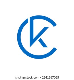 Abstract initials CK, letter K logo design vector