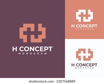 abstract Initials h logo template, monogram letter h