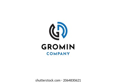 Abstract initials letter GR logo design vector inspiration.