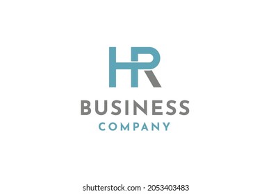 Resumen de las iniciales letra de la ilustración vectorial del diseño del logotipo de HR.