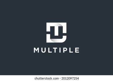 Abstract initials letter MU logo design vector illustration. Letter MU suitable for business and finance company logos.