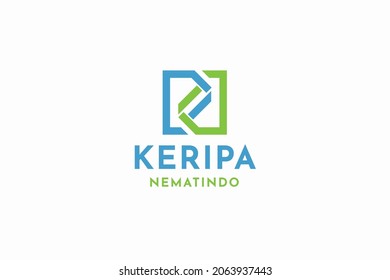 Abstract initials letter NK logo design vector inspiration.
