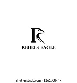 Abstract Initials Letter R with Eagle, Logo Concept,