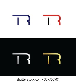 Abstract initials with letter T and letter R 