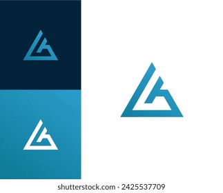Abstract Initials letters AG, GA in a geometric triangle logo design vector
