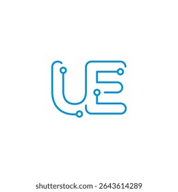 Letras iniciais abstratas Modelo de design de logotipo U e E 001