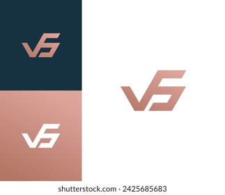 Abstract Initials letters VS, SV geometric logo design vector
