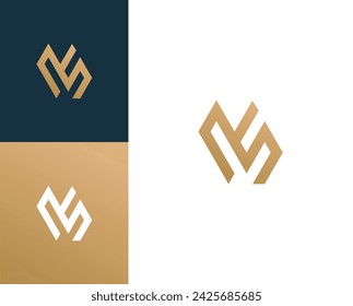 Abstract Initials letters VS, SV geometric logo design vector