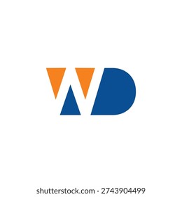 Abstract Initials Letters WD Logo 002